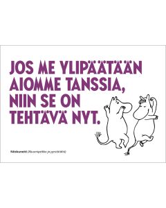 Kohopainettu postikortti Muumi - Tanssi