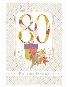 2-osainen kortti Quire - Paljon onnea 80