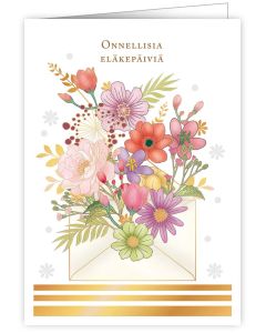 2-osainen kortti Quire - Onnellisia eläkepäiviä, kimppu