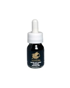 LB Nan King Indian Ink Black 30ml permanent, muste pipettikorkki arkistokelpoinen