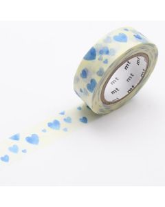MT masking tape - heart stamp blue