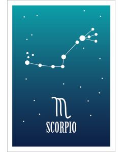 Kohopainettu postikortti Zodiac Signs - Scorpio / Skorpioni