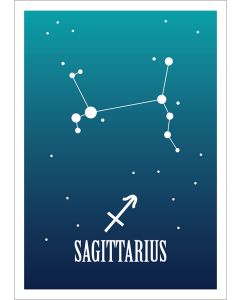Kohopainettu postikortti Zodiac Signs - Sagittarius / Jousimies