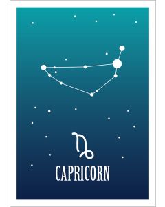 Kohopainettu postikortti Zodiac Signs - Capricorn / Kauris
