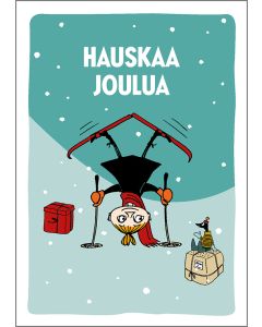 Postikortti joulu Muumi - Mymmeli hiihtää