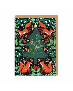 2-osainen joulukortti Ohh Deer - Merry Christmas, foxes