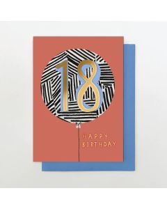 2-osainen kortti Stop the Clock - 18 Happy Birthday, ilmapallo
