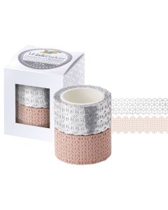 FOLIA washi-pitsiteipit 2kpl 25mmx5m rose-hopea, 0