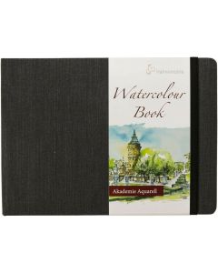 HM Akademie akvarellikirja 200g A5 (30) vaaka, Kovakantinen, kuminauhasuljenta