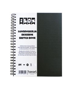 ILOX Kierreluonnoskirja A4 120g(86) musta design, mikroperforointi, uurroskartonki