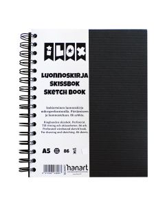 ILOX Kierreluonnoskirja A5 120g(86) musta design, mikroperforointi, uurroskartonki