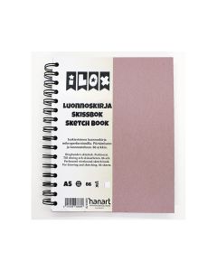 ILOX Kierreluonnoskirja A5 120g(86) vanha roosa, mikroperforointi