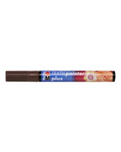 Marabu Tekstiilitussi PLUS 046 3mm keskiruskea, vaaleille ja tummille kankaille
