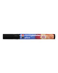 Marabu Tekstiilitussi PLUS 073 3mm musta, vaaleille ja tummille kankaille
