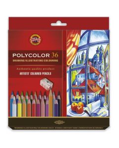 PA. KOH Polycolor värikynät 36 kpl kartonkirasia, 2 lyijykynää;HB ja 4B, teroitin, korvaava 9318729