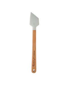 Princeton Mini Blade silikonisivellin No 4 Angle, lyhytvartinen, valkoinen/puuta