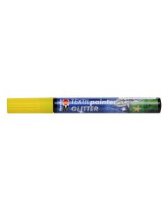 T Marabu Tekstiilitussi Glitter 519 3mm keltainen, vaaleille ja tummille kankaille