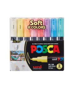 UNI POSCA Marker 8 kpl PC-1M 0,7-1mm pastellivärit