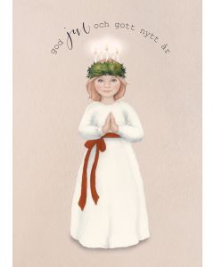 2-osainen kortti joulu Henna Adel - "Gud jul och gott nytt år" Lucia