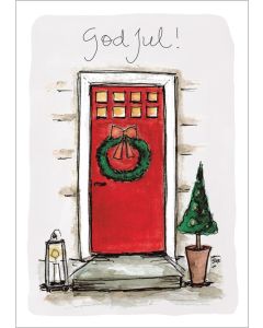 Postikortti joulu Sari's Artwork - Jouluovi, God jul!