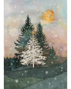 2-osainen kortti joulu Bug Art - White Fir Tree