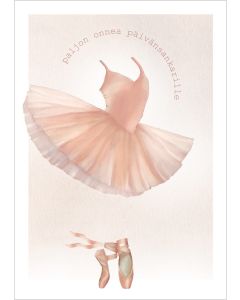 Postikortti Henna Adel - Ballerina-asu, Paljon onnea päivänsankarille
