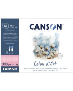 Canson Coton d` Art 300g HP 23x31 cm (12) lehtiö