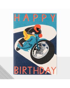 2-osainen kortti Laura Darrington - Moottoripyörä, Happy Birthday