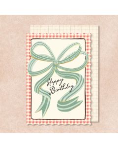 2-osainen kortti Laura Darrington - Rusetti, Happy Birthday