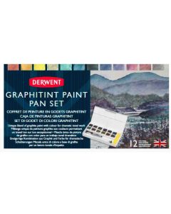 Derwent Graphitint Watercolor Paint 12 Pan Palette