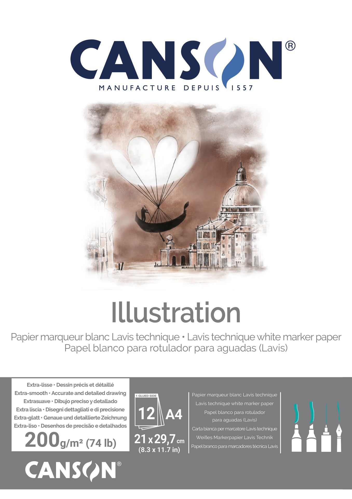 T Canson Illustration Pad A4 200G 12 SH