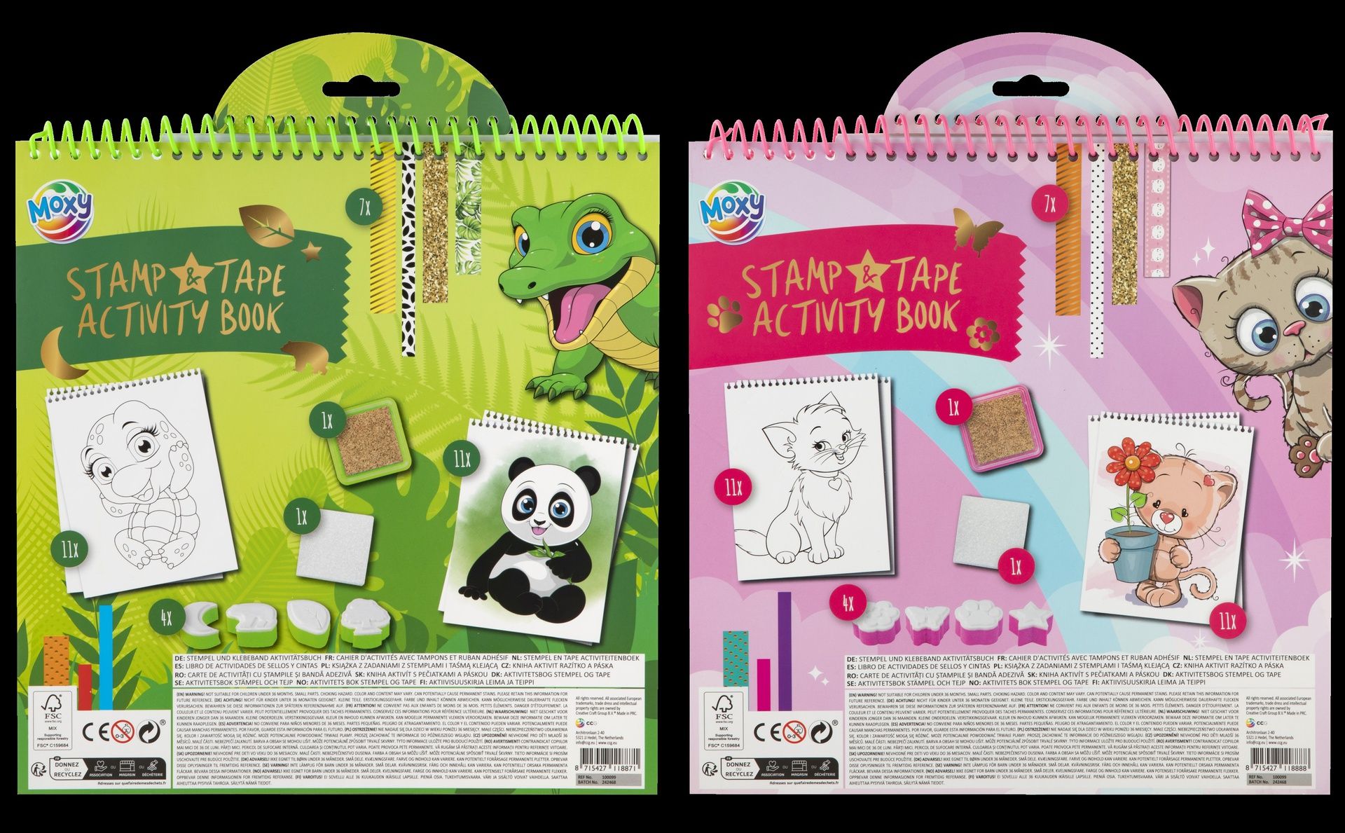 Stamp and Tape Activity Book, 2 ass. size 28x21cm
