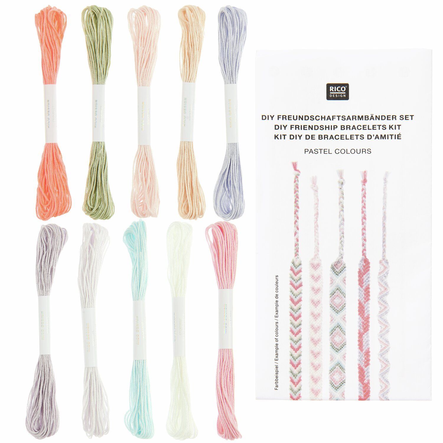 Ystävärannekkeet tarvikesetti Rico Design - Pastel