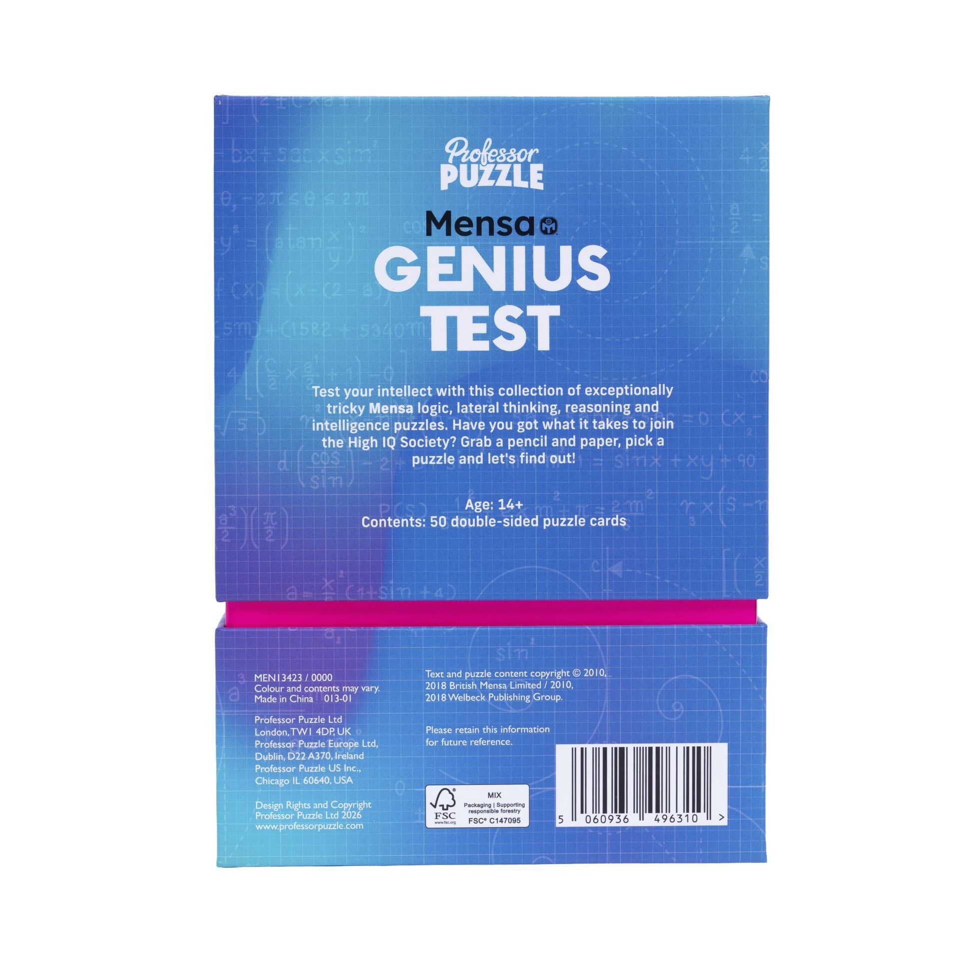 Korttipeli Professor Puzzle - Mensa Genius Test