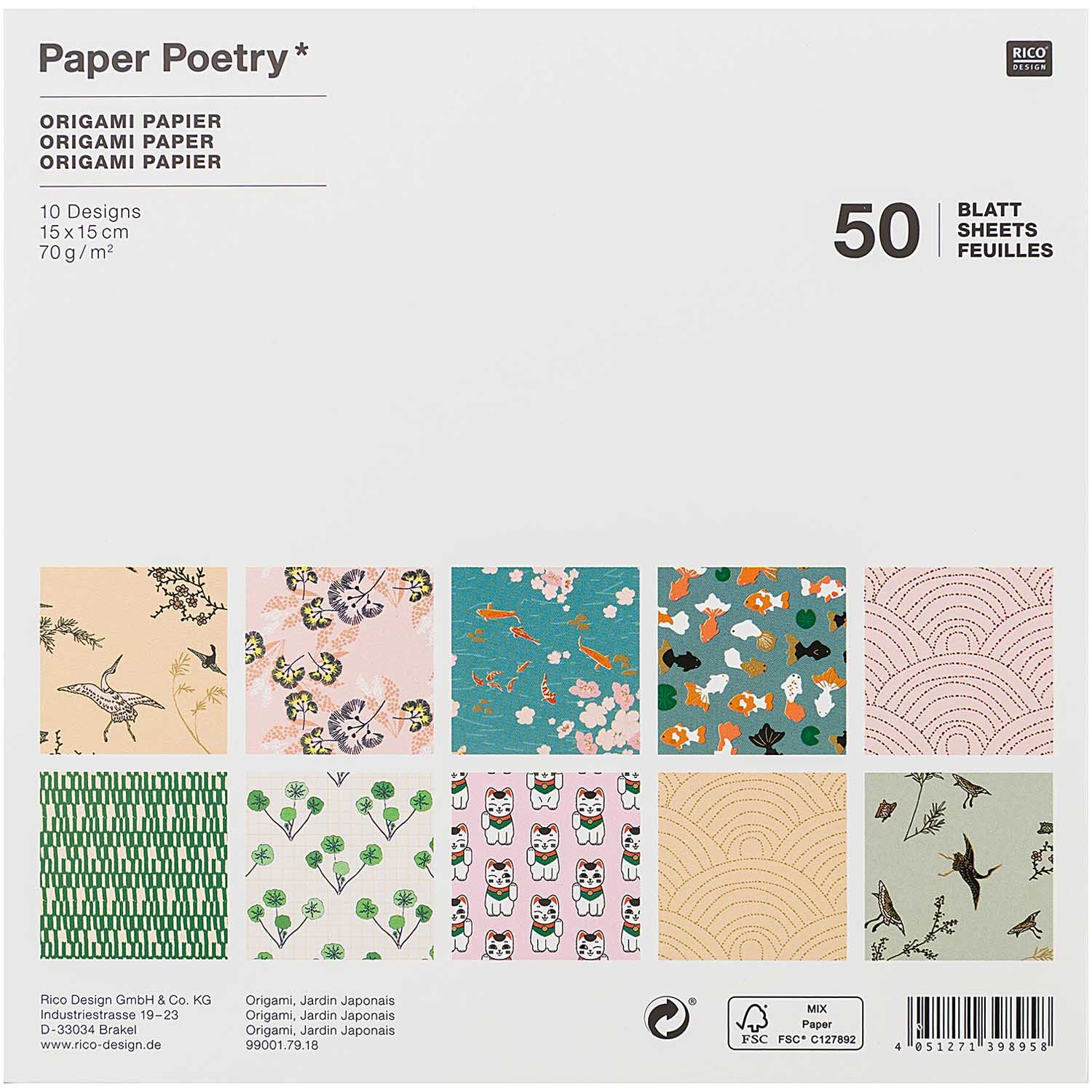 Origamipaperi 50 kpl Rico Design - Jardin Japona