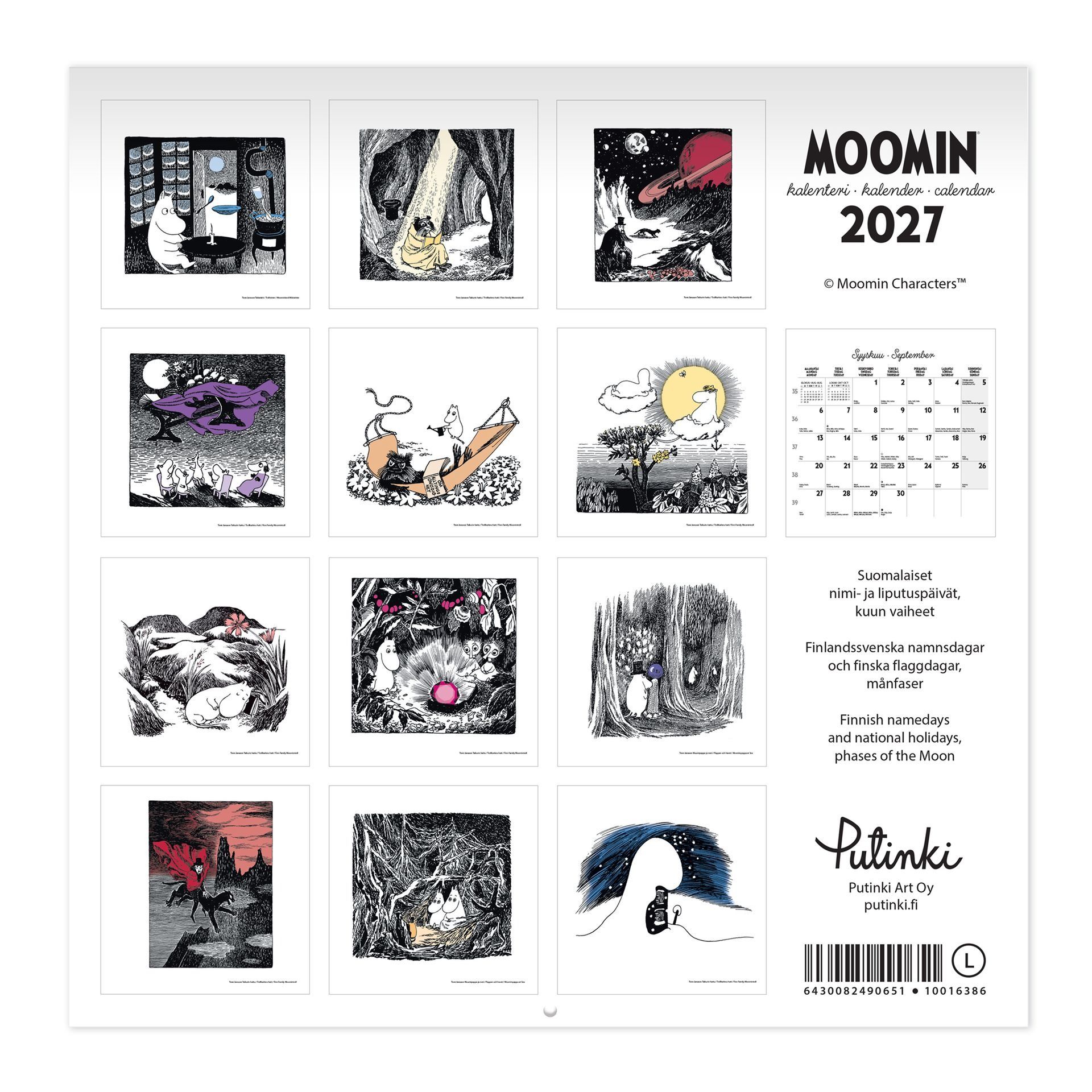 Seinäkalenteri 30x30cm Putinki - Muumi 2027