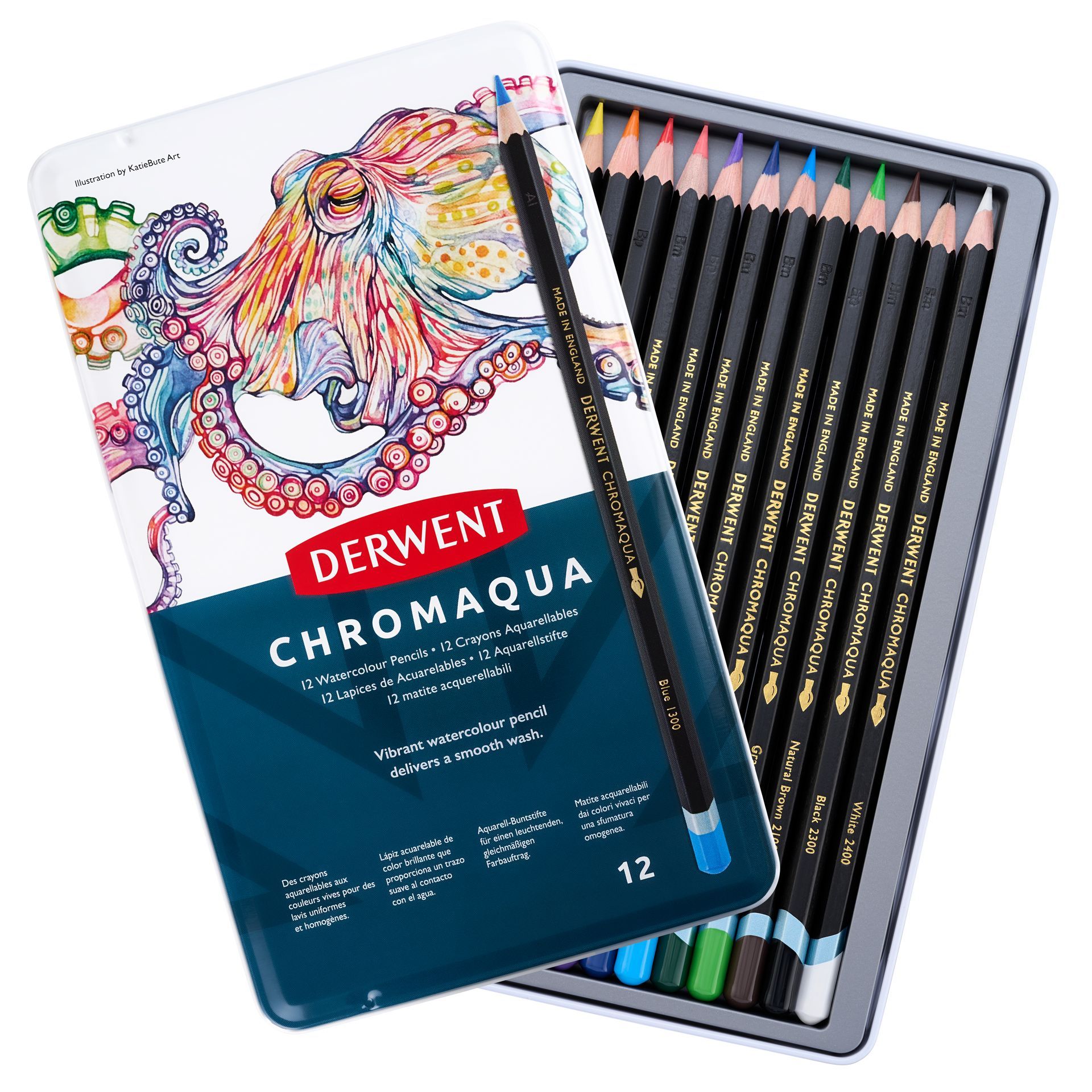Derwent Chromaqua 12 akvarellivärikynälajitelma