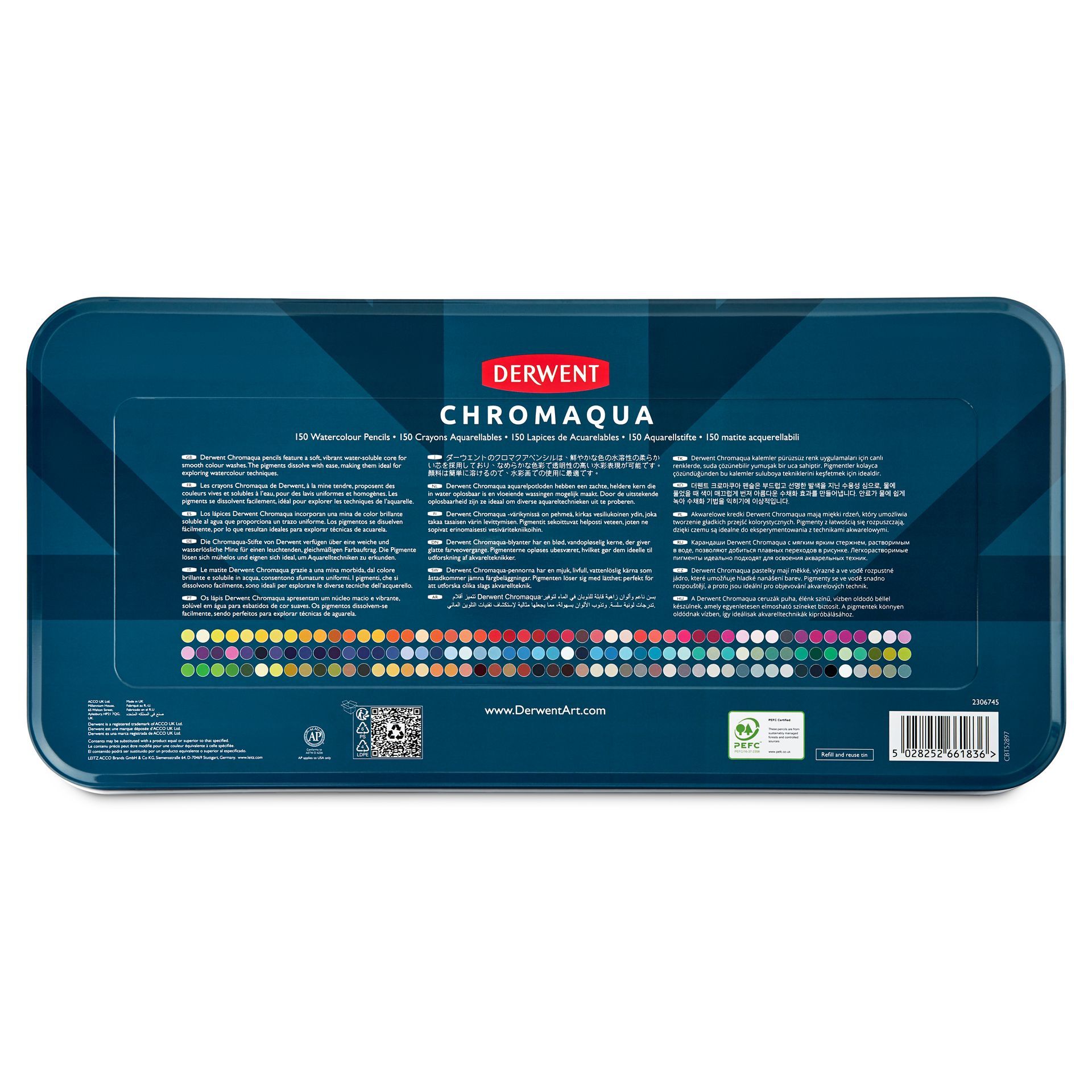 Derwent Chromaqua 150 akvarellivärikynälajitelma