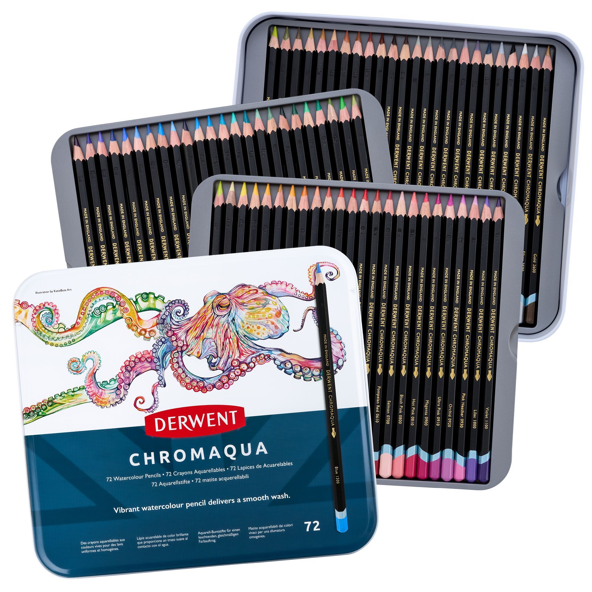 Derwent Chromaqua 72 akvarellivärikynälajitelma