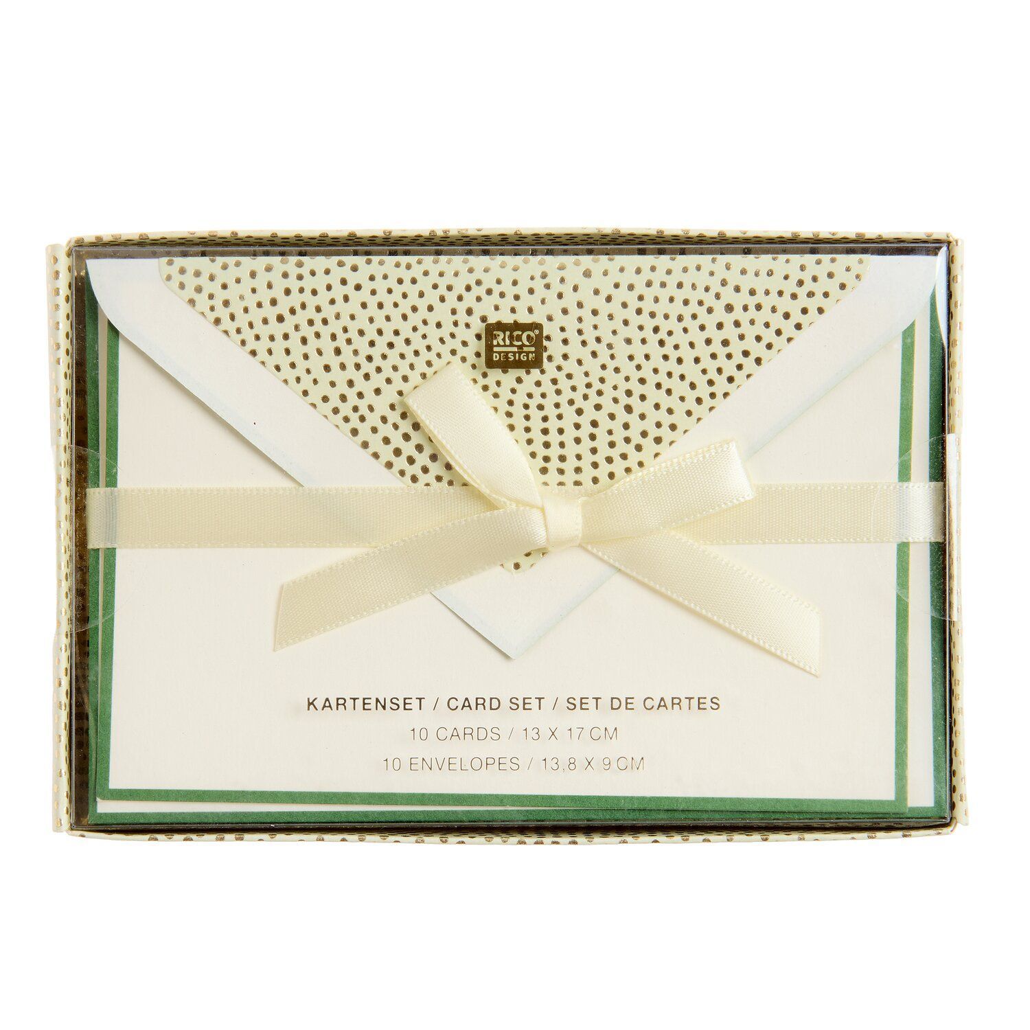 Joulukorttisetti 10 kpl Rico Design - Green dots