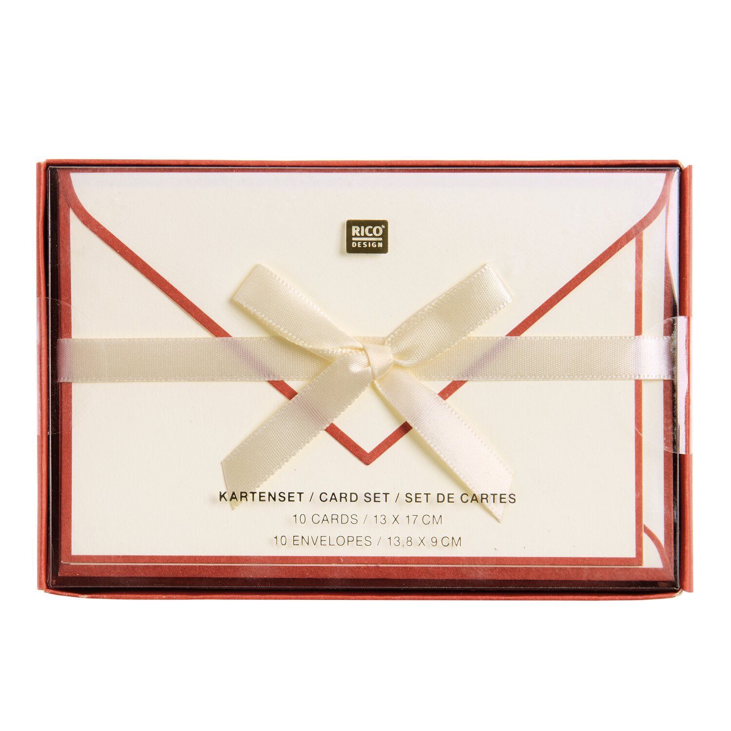 Joulukorttisetti 10 kpl Rico Design - Cream red