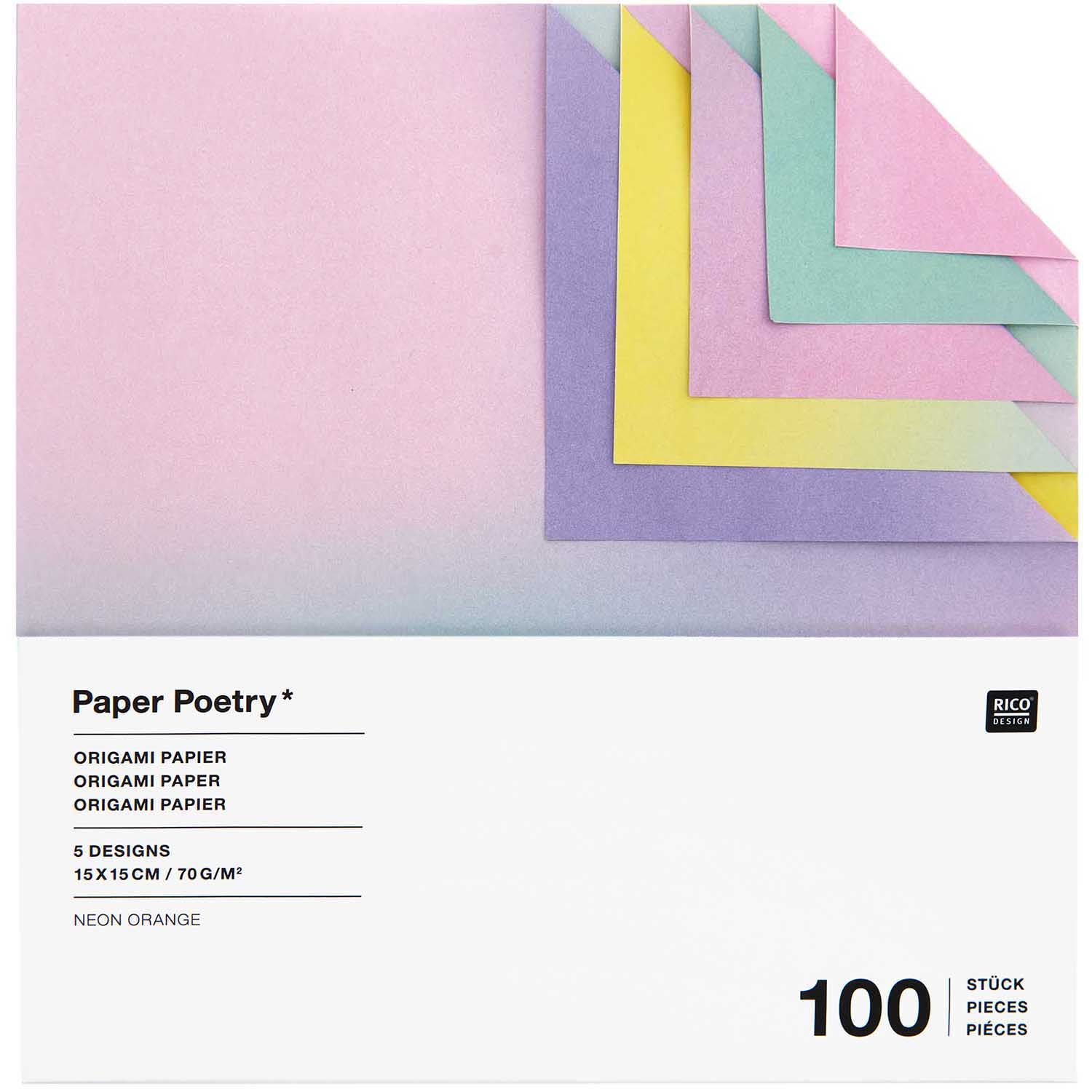 Origamipaperi 50 kpl Rico Design - Blurry gradient