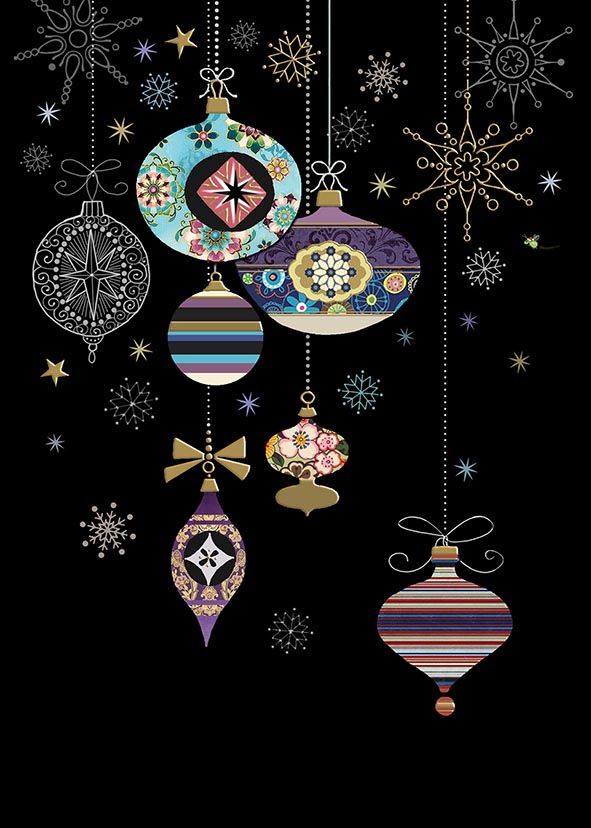 2-osainen kortti joulu Bug Art - Patterned Baubles