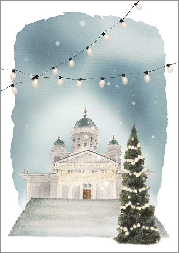 2-osainen kortti joulu Henna Adel - Helsingin tuomiokirkko