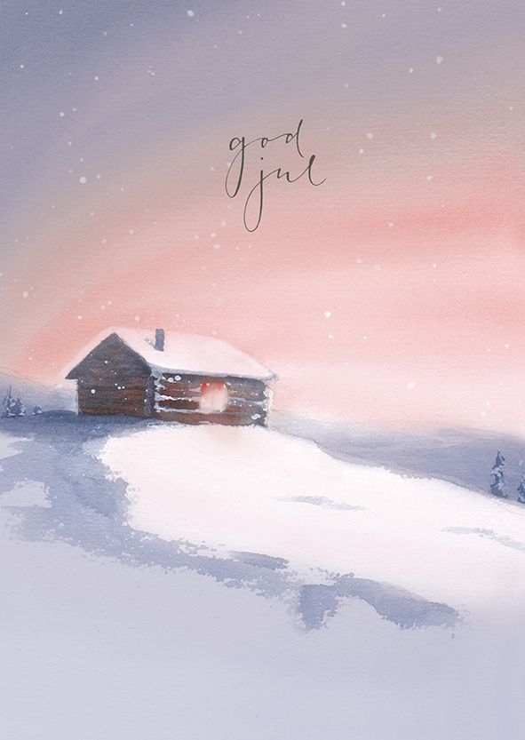 2-osainen kortti joulu Henna Adel - "God jul"