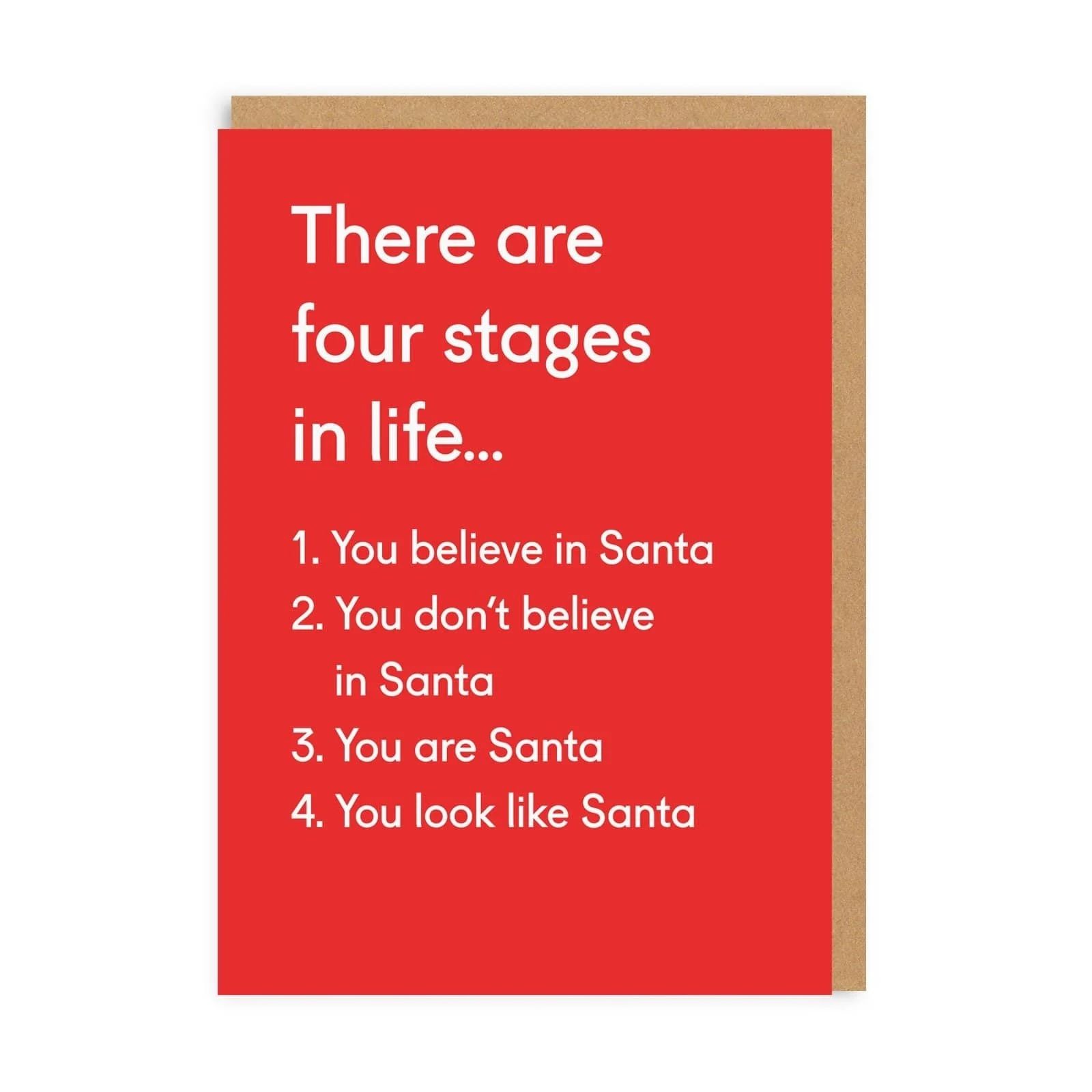 2-osainen joulukortti Ohh Deer - Four stages in life...