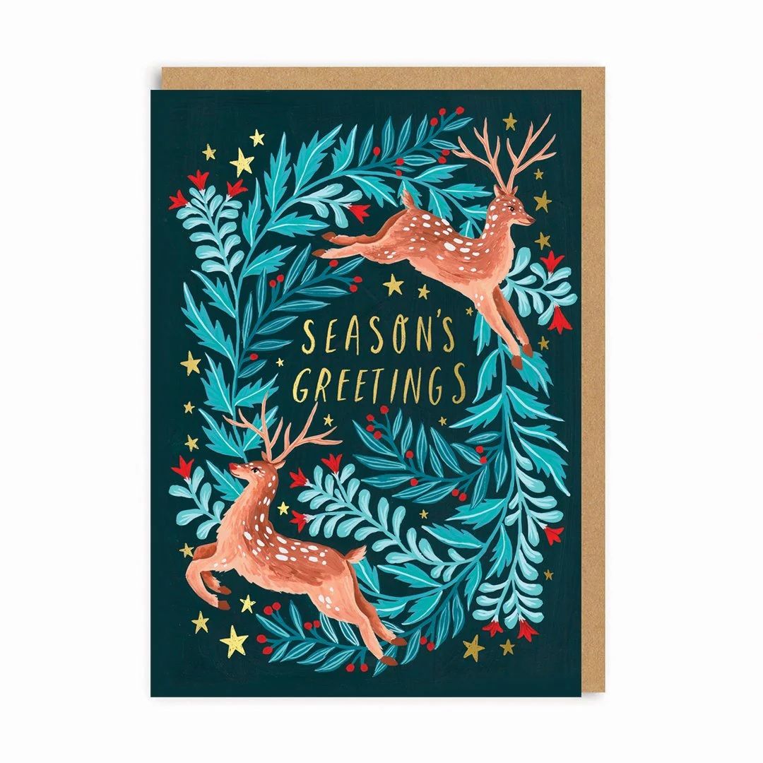2-osainen joulukortti Ohh Deer - Season's Greetings