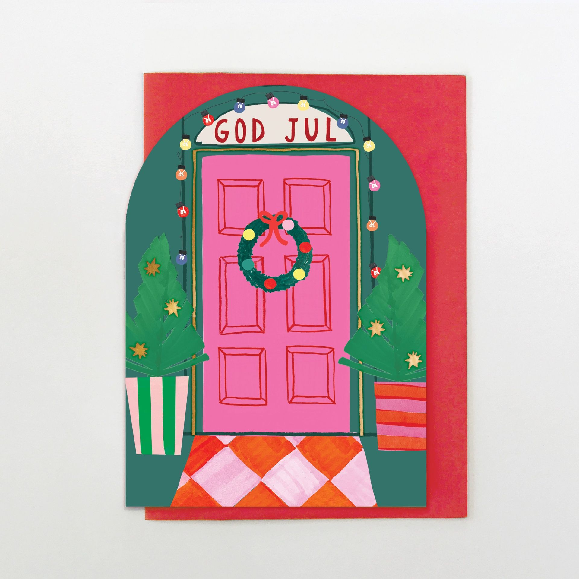 2-osainen joulukortti Stop the Clock - God jul, jouluovi
