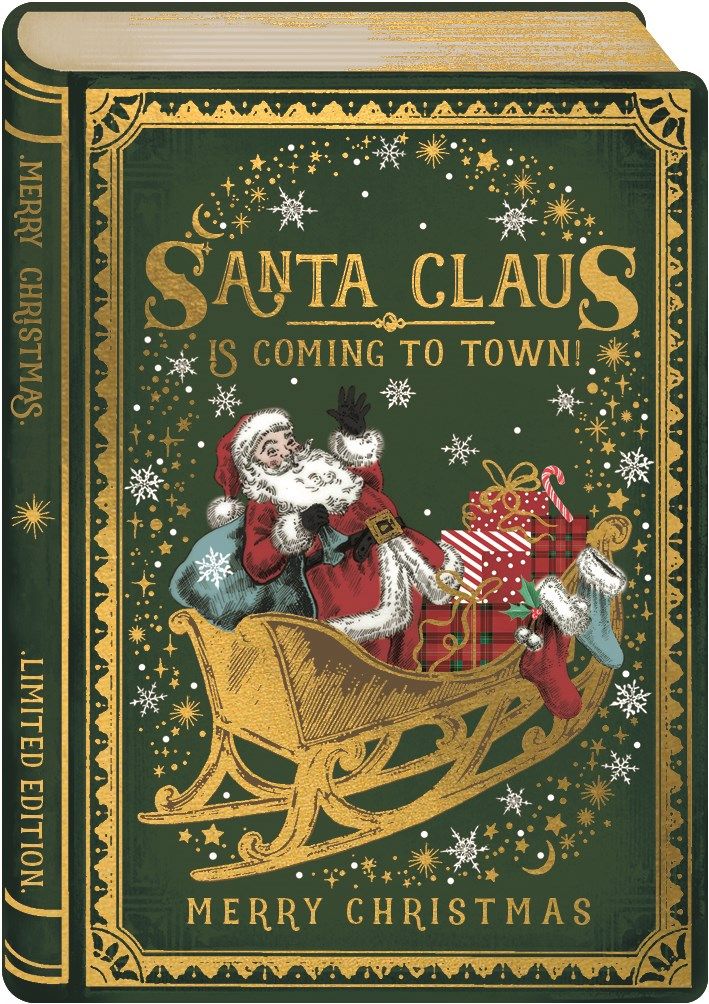 2-osainen joulukortti The Art File - Santa Claus Is Coming to Town