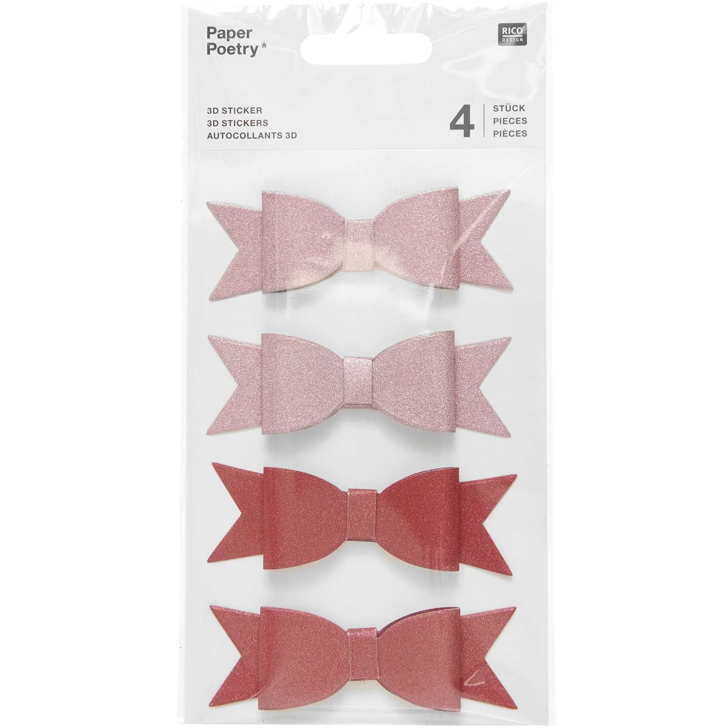 Tarrat Paper Poetry - 3D Stickers Bows, Glitter